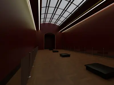 the empty gallery Low-poly 3D model