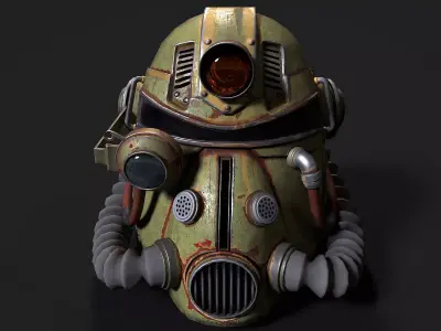 Power Armored Helme Low-poly 3D model