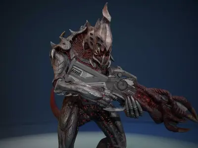 Armored beetle Low-poly 3D model