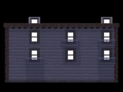 Block-Style Architectural Wonders - Twin Building Collection 3D model