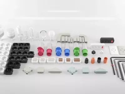 outlet set of sockets 3D model