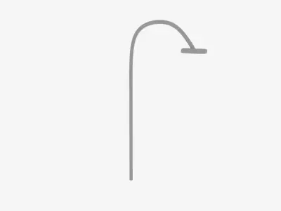 Rust Curve Lamp Pole 2 Low-poly 3D model