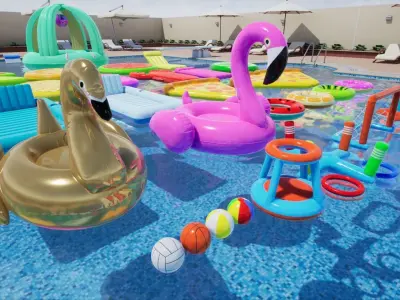 Swimming Pool Low-poly 3D model