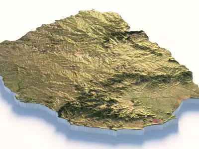 Uruguay Terrain country  3D model