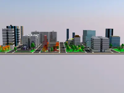 Cartoon City 3D model