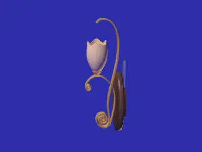Wooden refinemented wall light 3D model