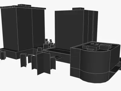 Huntington Apartments Low-poly 3D model