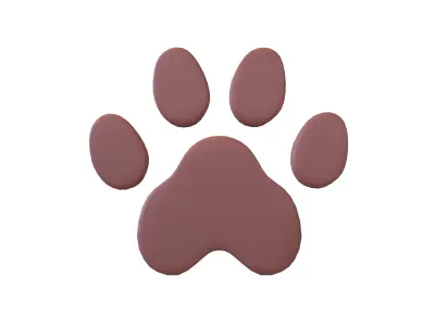 Dog Paw Print v1 002 Low-poly 3D model