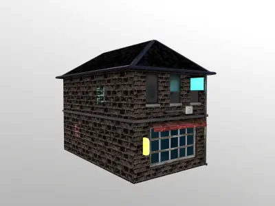 Cyberpunk City - Building 27 Low-poly 3D model