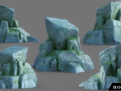 Cartoon  Stylized  Rock  Collcetion Low-poly 3D model