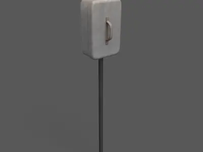Vintage Wall Electric Box Low Poly Low-poly 3D model