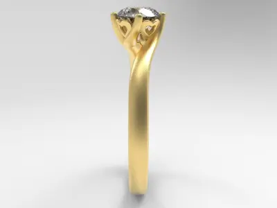 twisted prong ring 3D print model