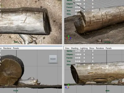 Dead trunk 5 Low-poly 3D model