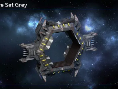 Progenitor Spaceship Jumpgate Low-poly 3D model