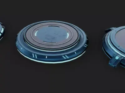 SciFi Podiums Low-poly 3D model