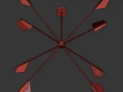 vespertilio modern chandelier with gold accents 3D model