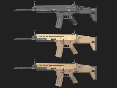 FN SCAR-H SCAR-L Bundle 3D Model Pack