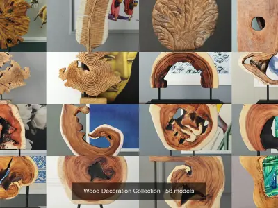 Wood Decoration Collection 3D Model Pack