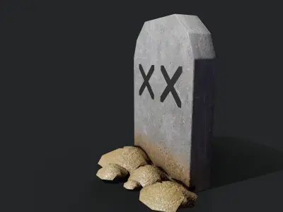 Grave  Low-poly 3D model