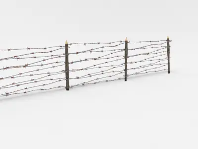 Lowpoly Barb Wire Obstacle Low-poly 3D model