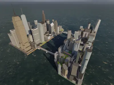 modern city- urban 3D model