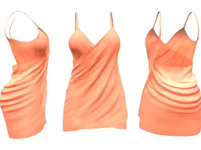Beach Wrap Dress Low-poly 3D model