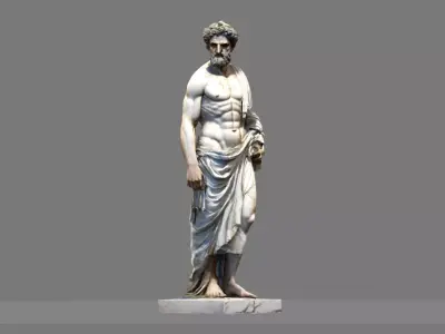 Greek-style Sculpture Statue Low-poly 3D model