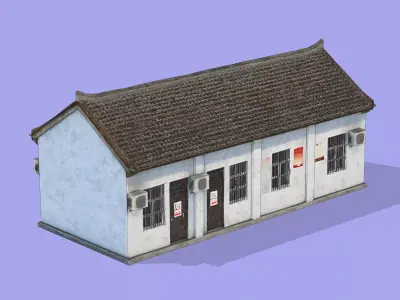 Rural Self-built House Low-poly 3D model