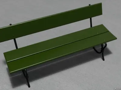 CITY Street Bench Wood SoftField Low-poly 3D model