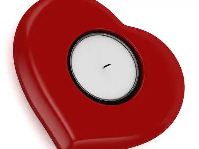 Heart Shaped Candlestick 3D model