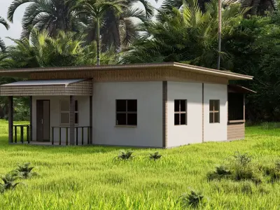 Forest villa-Casa Scene-Modern Villa 3D model 7
