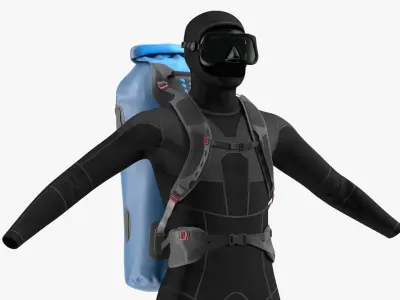  Waterproof Dry Bag Backpack with Diver Equipment Blue 