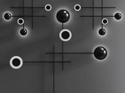 Gaia - Modern suspended or wall led lamp 3D model