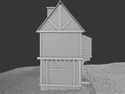 fantasy Stylized Medieval House b10 3D model