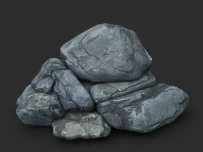 High poly Boulder Rock 230414 3D model