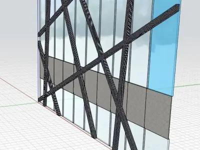 screen with curtain wall Free 3D model