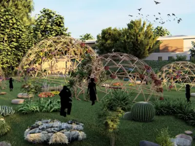 Wood Geodesic Dome Pavilion  3D model 3D model