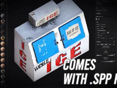 Worn Ice Vending Machine Box Gas Station Prop Low-poly 3D model