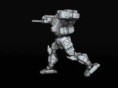BlackJack futuristic robot 3D print model