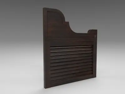 Photo realistic Old wild west tavern bar swing flap doors 3D model