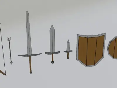 Medieval weapon pack Free low-poly 3D model