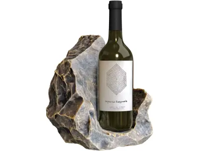 Handcrafted stone wine bottle stand holder  3D model