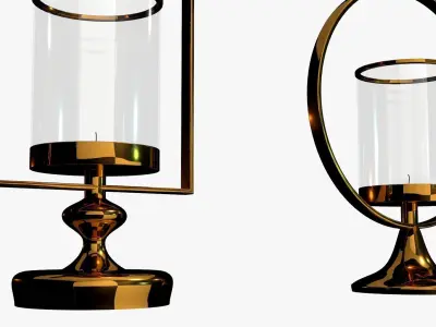 gold candlesticks 3D model