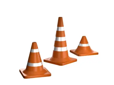 TRAFFIC CONE Low-poly 3D model