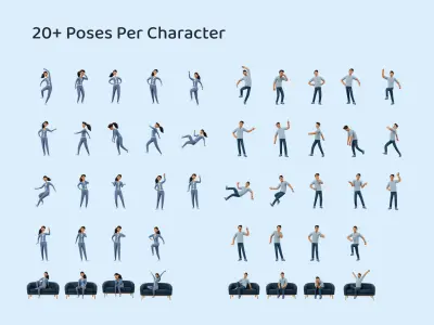 Cartoon Man and Woman Rigged 3D model