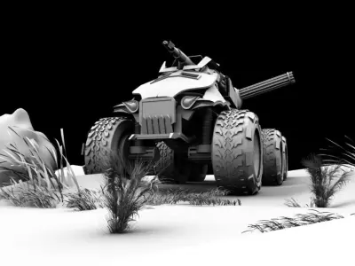 Goliath - Future Heavy Armor Vehicle Low-poly 3D model