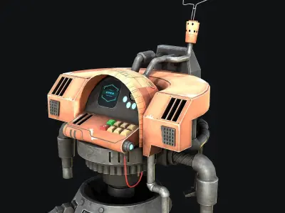 Sci-Fi Consolo Computer Base 7 Low-poly 3D model