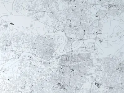 Kansas City Road Network and Streets 3D model