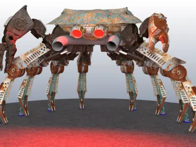 Mechanical crab DJ stage 3D model