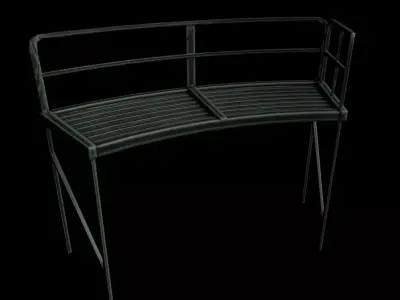 Asset Elevated Fence Low-Poly Low-poly 3D model